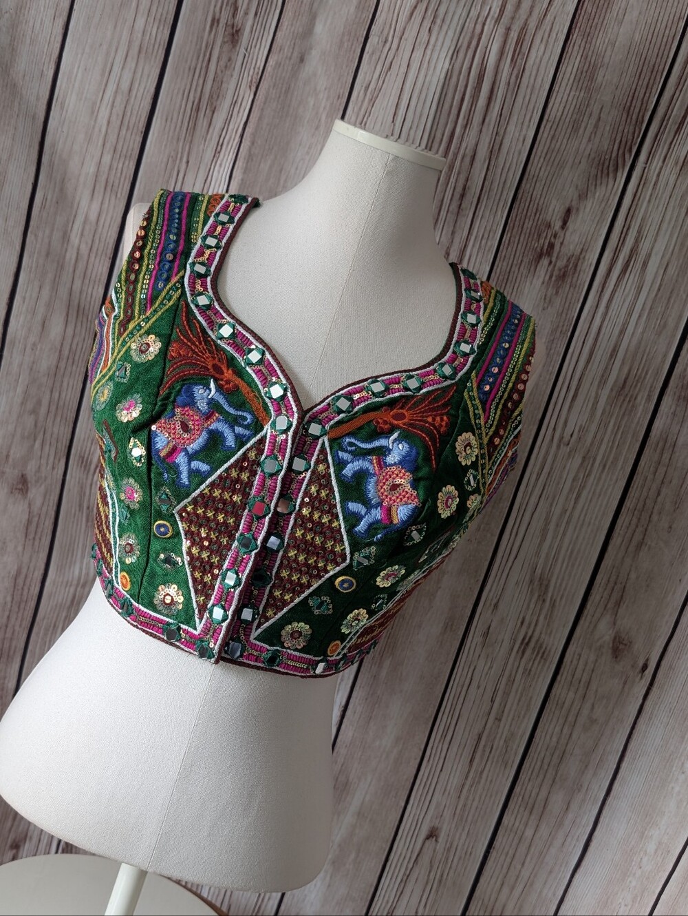 Embroidered Green Ethnic Readymade Blouse